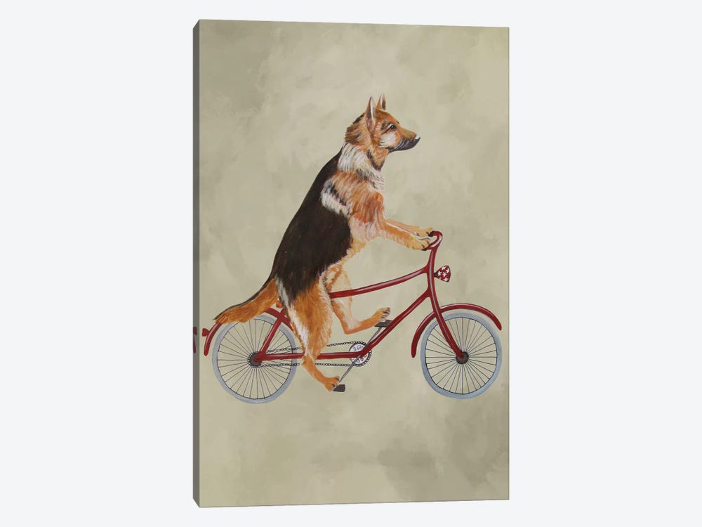German Shepherd On Bicycle by Coco de Paris 1-piece Canvas Art Print