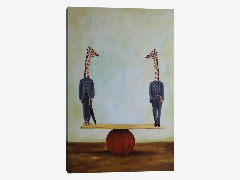 Giraffes In Balance by Coco de Paris 1-piece Canvas Wall Art