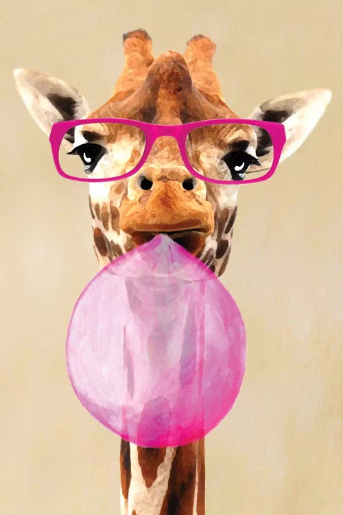 Clever Giraffe With Bubblegum by Coco de Paris wall art