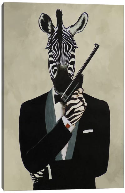 James Bond Zebra III Canvas Art Print - Zebra Art