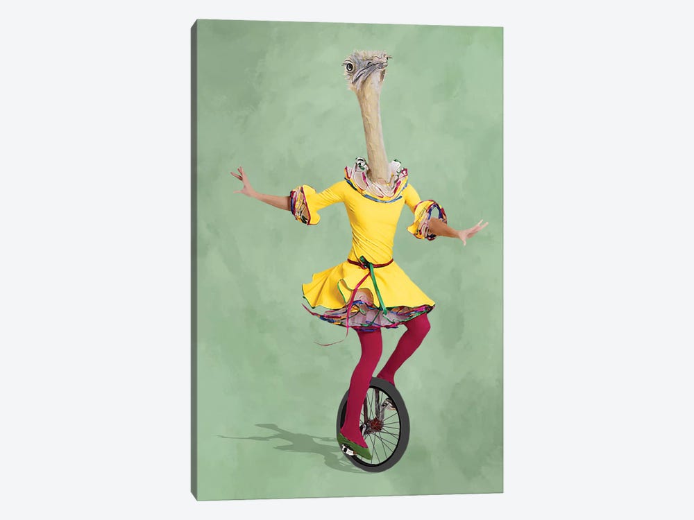 Ostrich Monocycle by Coco de Paris 1-piece Canvas Print