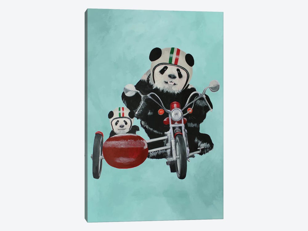 Pandas On Motorbike by Coco de Paris 1-piece Canvas Artwork