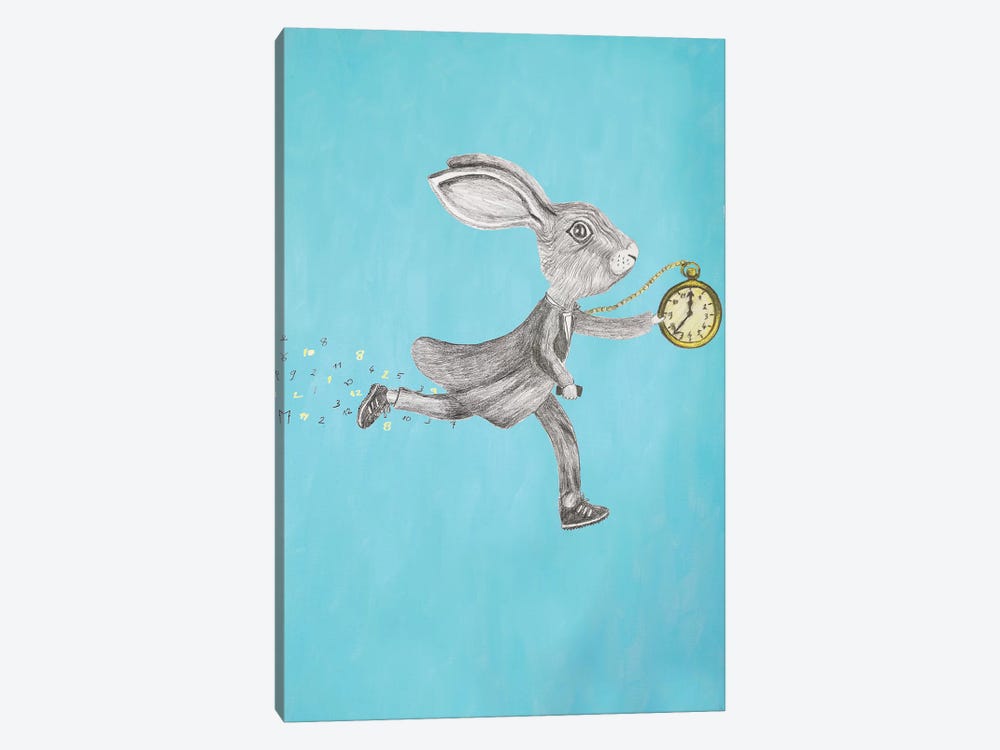 Rabbit Run Blue by Coco de Paris 1-piece Canvas Wall Art