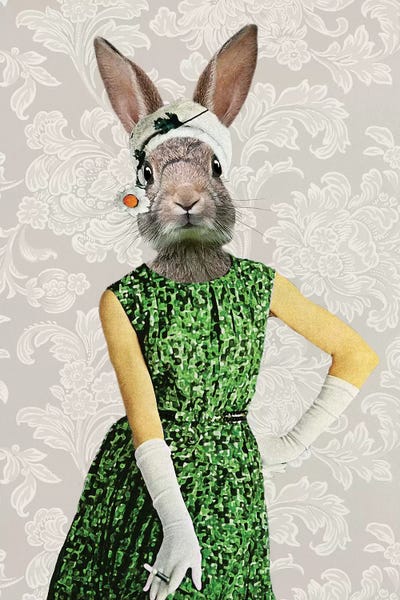 Rabbits: Rabbit Vintage Woman by Coco de Paris