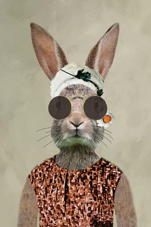 Rabbit Woman Vintage by Coco de Paris wall art