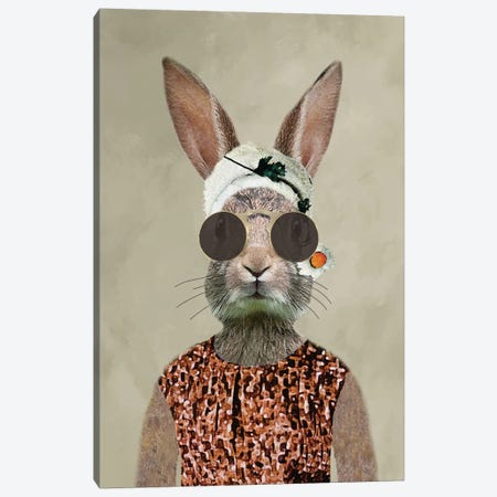 Rabbit Woman Vintage Canvas Print #COC230} by Coco de Paris Canvas Print