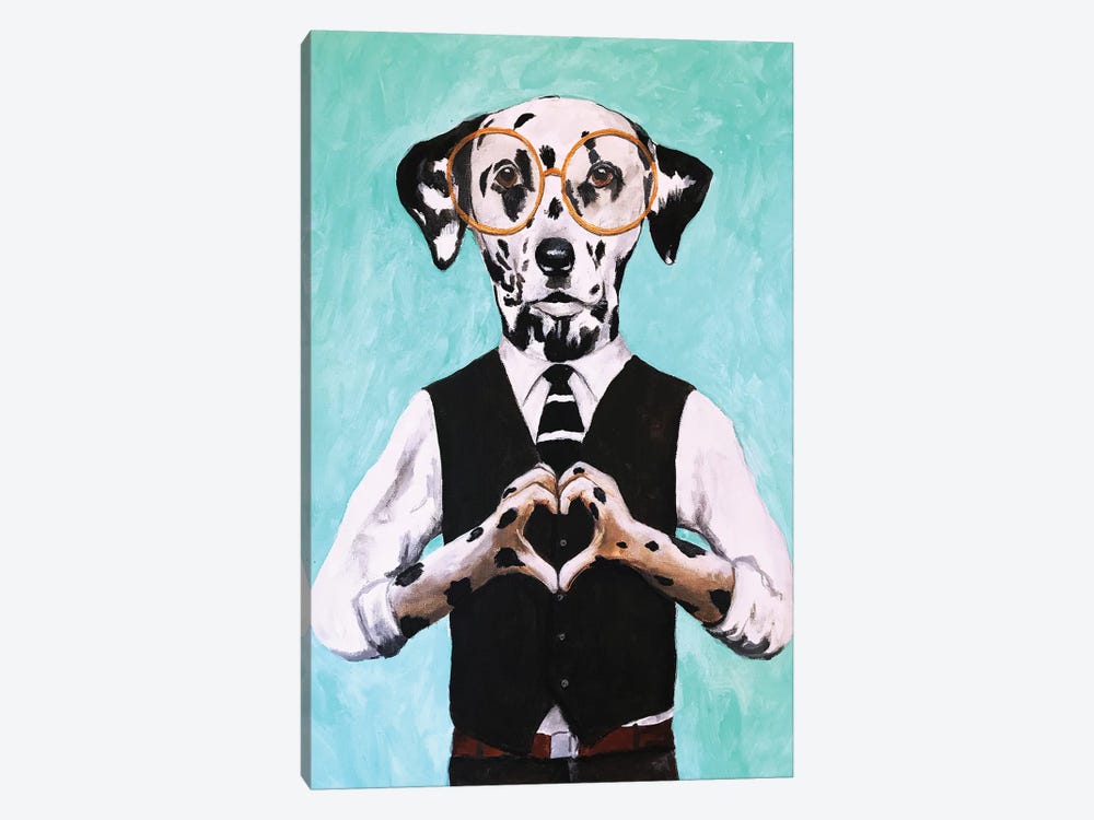 Dalmatian With Finger Heart by Coco de Paris 1-piece Canvas Artwork