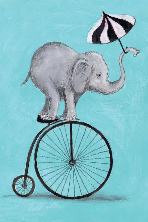 Elephant With Umbrella by Coco de Paris wall art