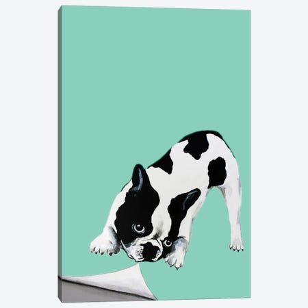 Bulldog Turning Page Canvas Print #COC246} by Coco de Paris Canvas Art Print