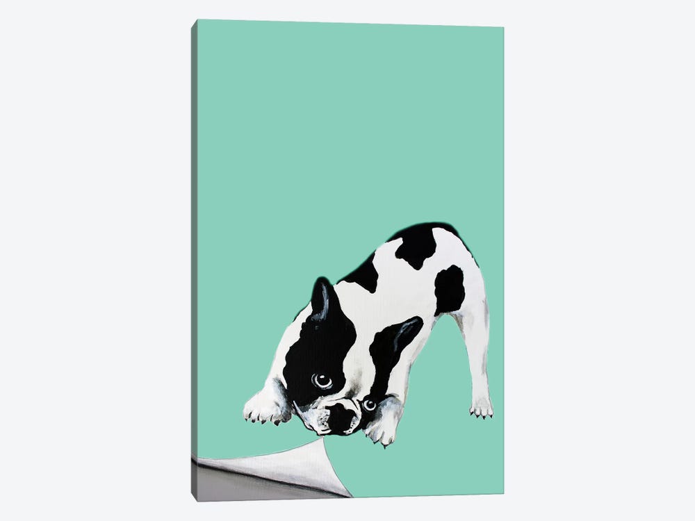 Bulldog Turning Page by Coco de Paris 1-piece Canvas Art