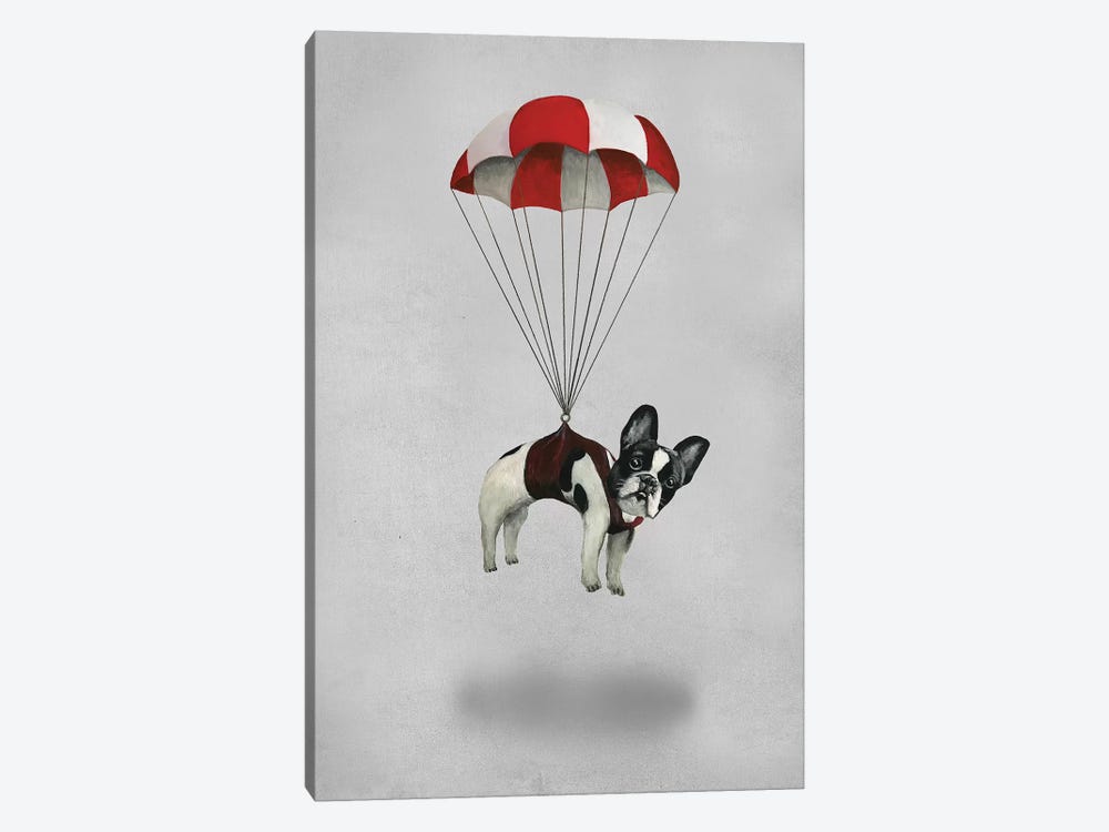 Bulldog With Parachute by Coco de Paris 1-piece Art Print