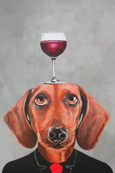 Dachshunds: Dachshund With Wineglass by Coco de Paris