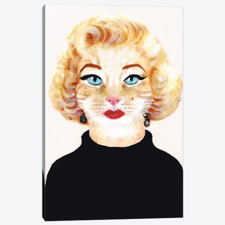 Marilyn Monroe Cat Canvas Print #COC254} by Coco de Paris Canvas Artwork