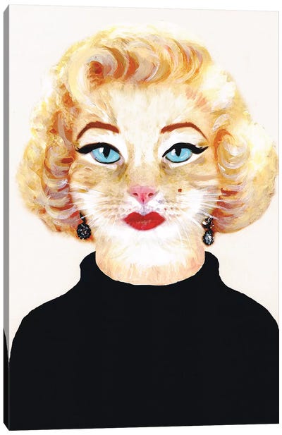Marilyn Monroe Cat Canvas Art Print - Coco de Paris