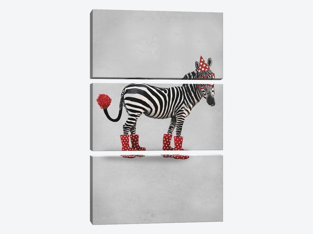 Zebra Party by Coco de Paris 3-piece Canvas Art Print