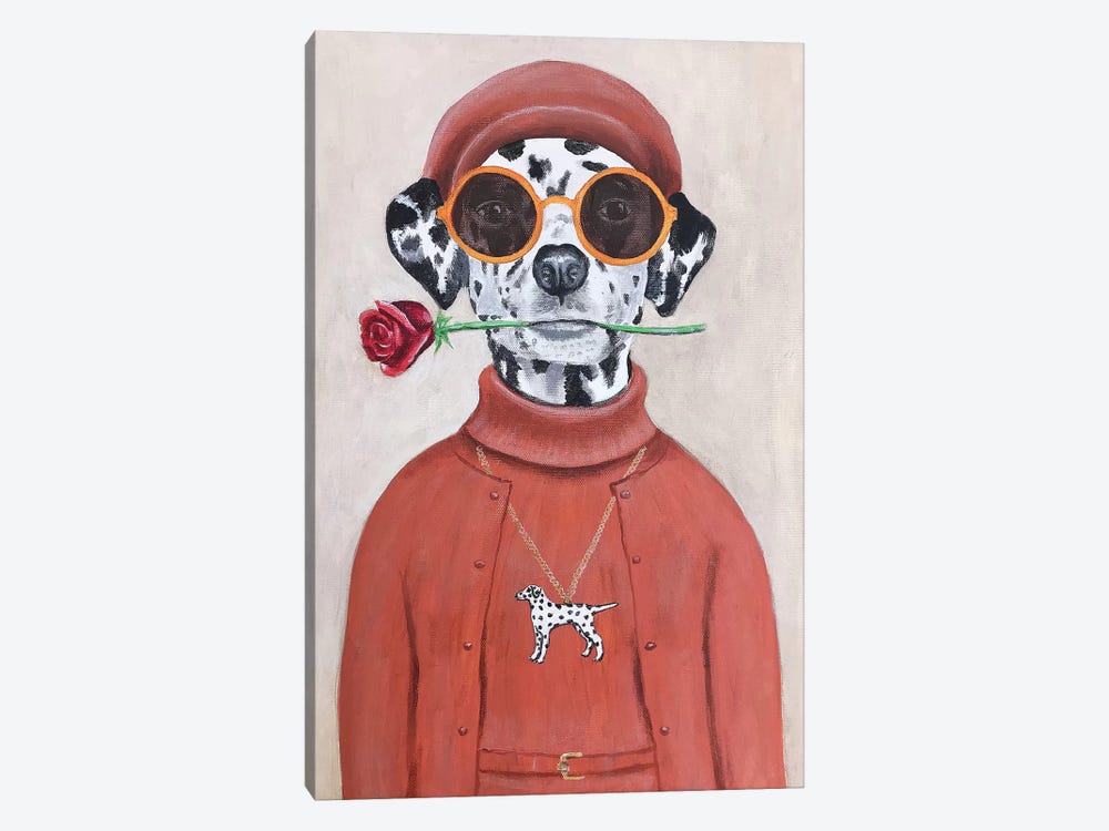 Dalmatian With Rose by Coco de Paris 1-piece Canvas Wall Art