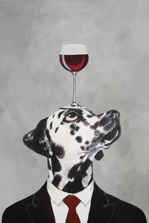 Dalmatian With Wineglass