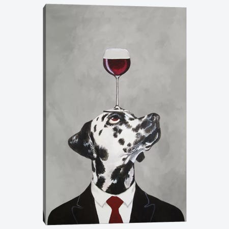 Dalmatian With Wineglass Canvas Print #COC27} by Coco de Paris Art Print