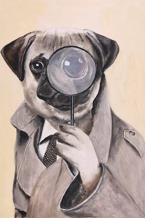 Pug Sherlock Holmes by Coco de Paris wall art