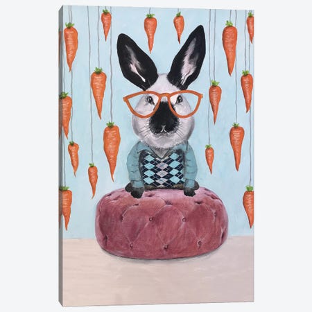 Rabbit With Carrots Canvas Print #COC282} by Coco de Paris Canvas Art