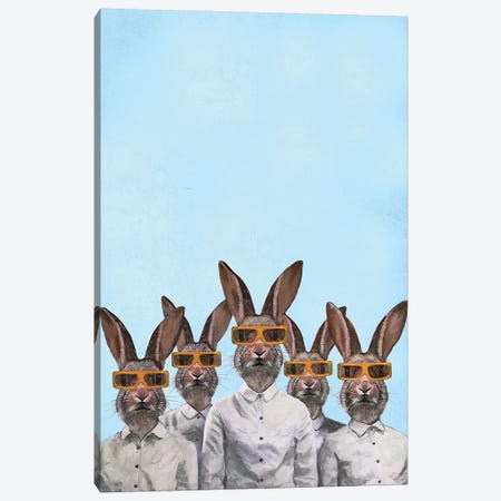 Rabbits With 3D Spectacles Canvas Print #COC283} by Coco de Paris Canvas Art