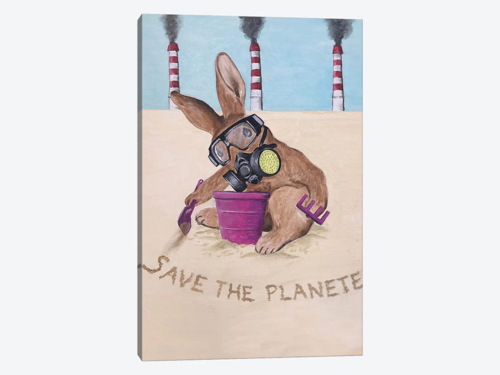 Save The Planet Rabbit by Coco de Paris 1-piece Canvas Art Print