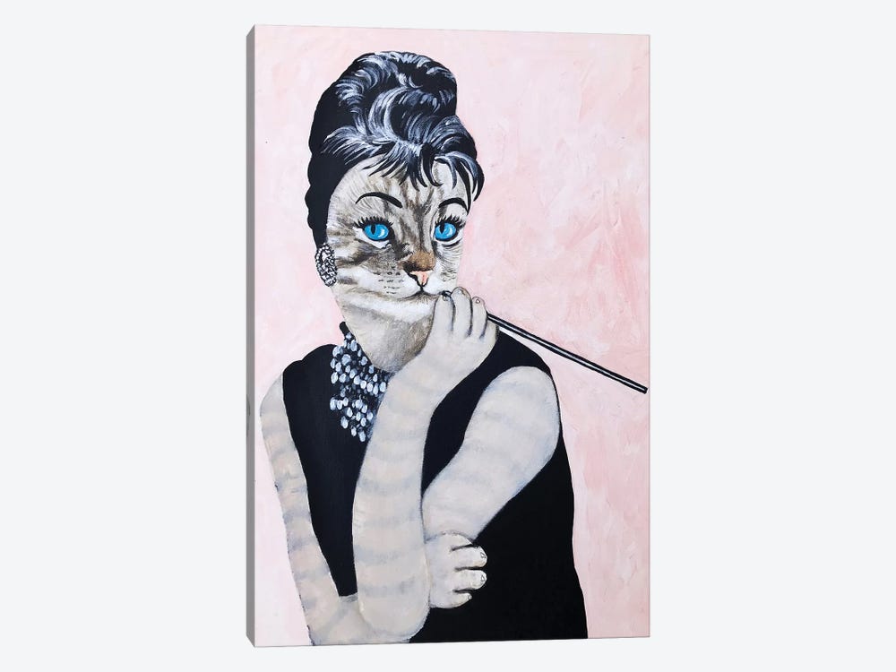 Audrey Hepburn Cat by Coco de Paris 1-piece Canvas Print