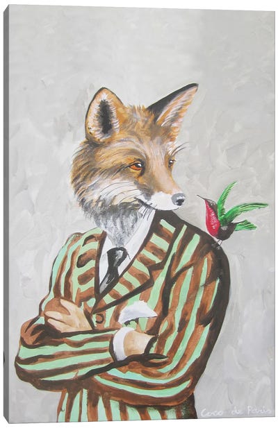 Dapper Fox Canvas Art Print - Coco de Paris