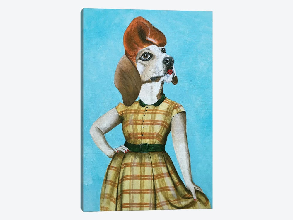 Beagle Pinup by Coco de Paris 1-piece Canvas Print