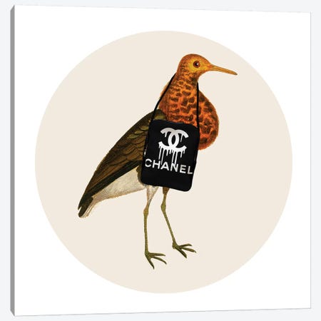 Bird With Chanel Bag Canvas Print #COC293} by Coco de Paris Art Print