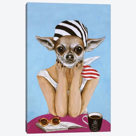 Chihuahua Bistro Canvas Print #COC294} by Coco de Paris Canvas Art