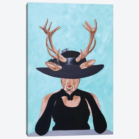 Deer Vogue Canvas Print #COC295} by Coco de Paris Canvas Wall Art
