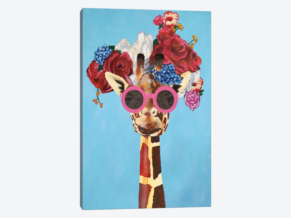 Giraffe Flower Power by Coco de Paris 1-piece Canvas Wall Art