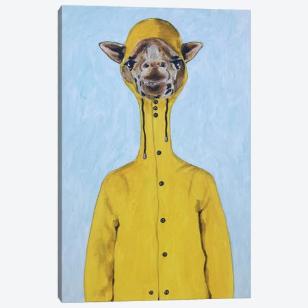 Giraffe Raincoat Canvas Print #COC298} by Coco de Paris Art Print