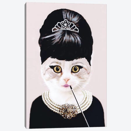 Audrey Hepburn Cat Canvas Print #COC2} by Coco de Paris Art Print