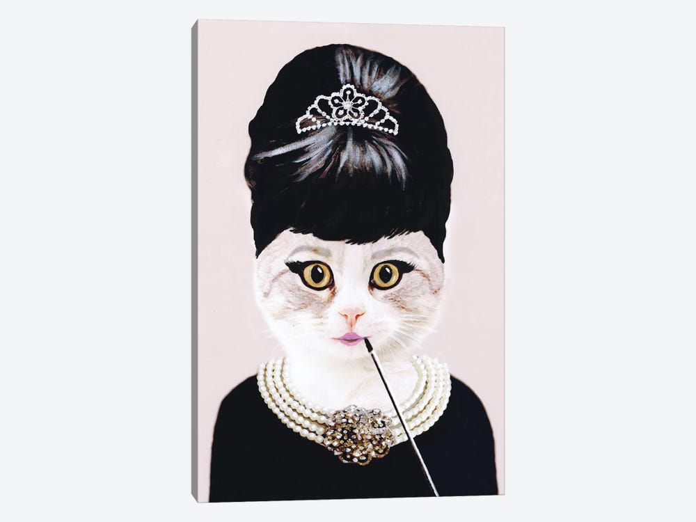 Audrey Hepburn Cat by Coco de Paris 1-piece Canvas Wall Art