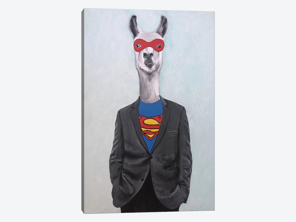 Llama Superman by Coco de Paris 1-piece Canvas Art Print
