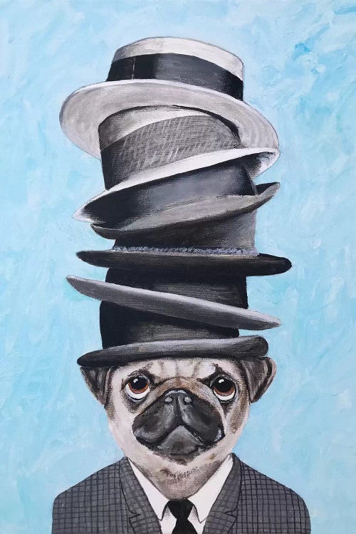 Pug With Stacking Hats