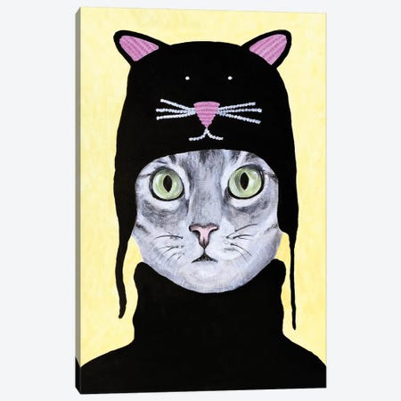 Cat With Cat Hat Canvas Print #COC303} by Coco de Paris Canvas Print