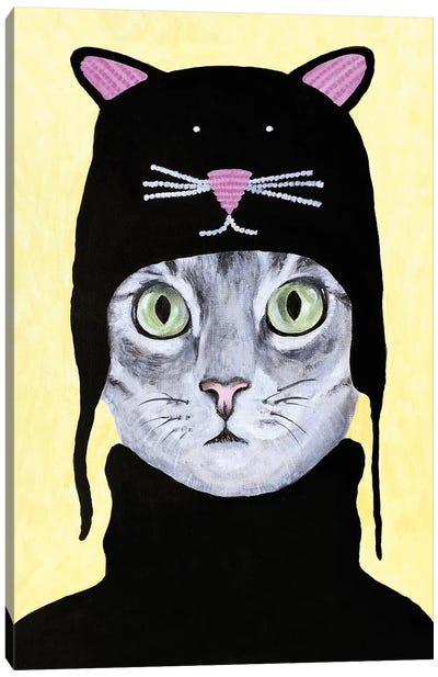 Cat With Cat Hat Canvas Art Print - Coco de Paris