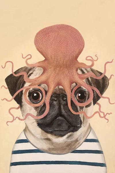 Coco de Paris: Pug With Octopus by Coco de Paris