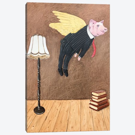 Flying Pig Canvas Print #COC315} by Coco de Paris Canvas Print