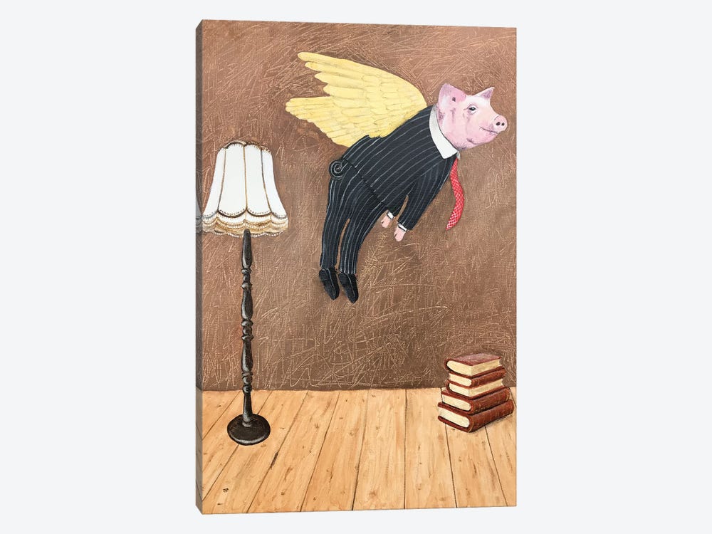 Flying Pig by Coco de Paris 1-piece Canvas Art Print