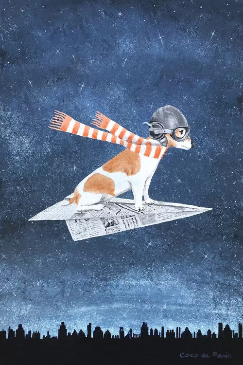 Jack Russell On A Paper Plane