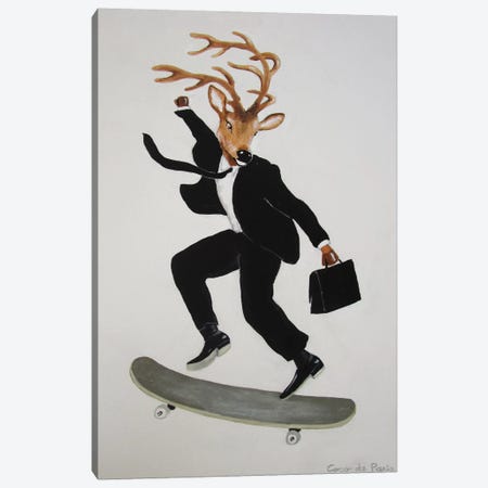 Deer Skater Canvas Print #COC31} by Coco de Paris Art Print