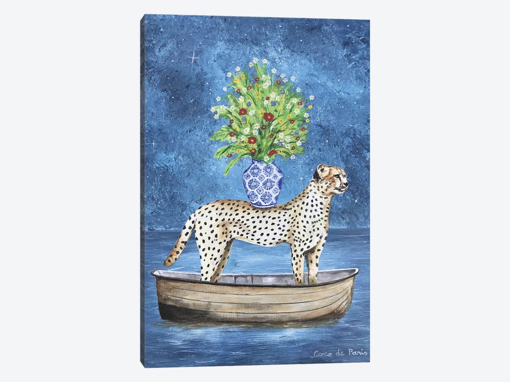 Cheetah Flowers by Coco de Paris 1-piece Canvas Art