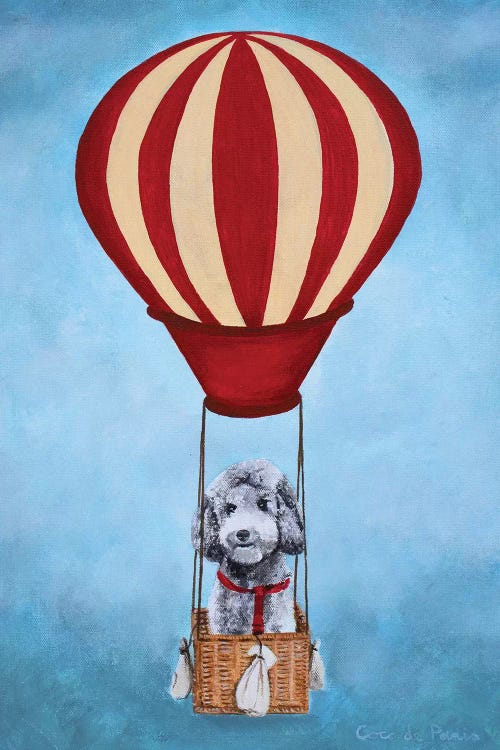 Poodle With Hot Airballoon by Coco de Paris wall art