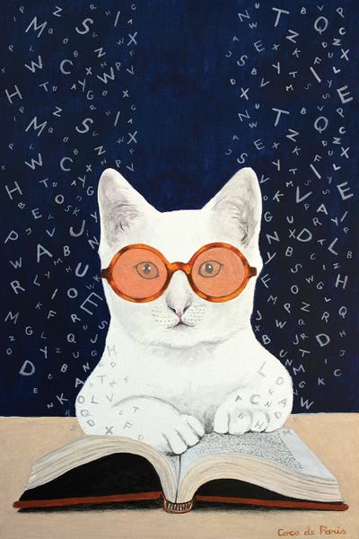 Coco de Paris: Cat Reading A Book by Coco de Paris