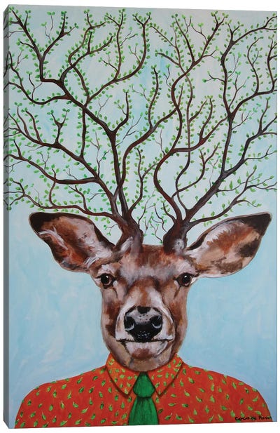 Deer Tree Canvas Art Print - Deer Art