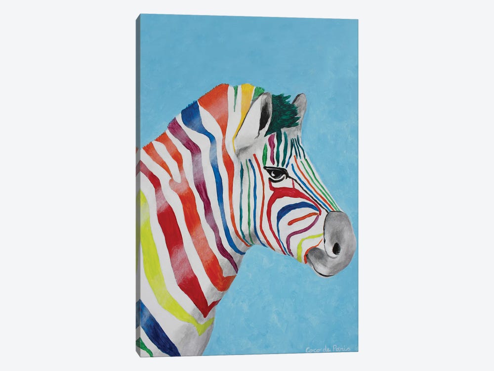 Zebra Rainbow Head by Coco de Paris 1-piece Art Print
